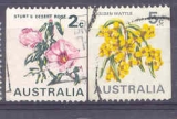 miniature Australie 1970 YT 447 et 414 Fleur Rose desert de Sturt - Acacia