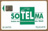Télécarte - Phonecard - Mali - SoTelMa - 60 unités - Puce Schlumberger SC5 .