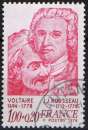 miniature Voltaire et Rousseau