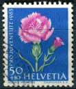 miniature SUISSE 1963 OBLITERE N° 725 fleurs