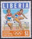miniature Liberia 1996 Y&T 1309 neuf ** - Jeux olympiques modernes - Course de haies 