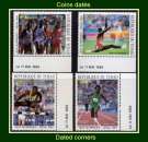 miniature Tchad N° PA 304 à 307 ** MNH Coins Datés Jeux Olympiques de Séoul 1988