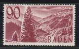 miniature BADE - N°37 nsg (1948) 90p lilas-brun