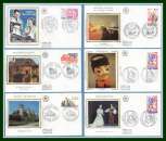 Lot de 66 FDC soie diff.1982 (cote + 250 €) 10 SCANS !