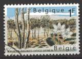 miniature BELGIQUE 1967 PROTECTION DE LA NATURE LES ARBRES  OBLITERE