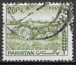 miniature PAKISTAN  1978 - Y&T N°465 -  Labourage. Tracteur - oblitéré