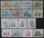 miniature POLOGNE série N°1241 au 1256 Bateaux anciens oblitérés 