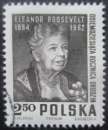 miniature POLOGNE N°1385 Eleanor Roosevelt oblitéré