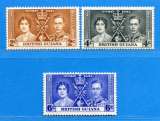 miniature REF109 -- GUYANA > n° 159 à 161 * * > Couronnement George VI -- Neuf  * * Dos Visible - MNH * *