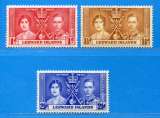 miniature REF109 -- LEEWARD > n° 86-88 * * > Couronnement George VI -- Neuf  * * Dos Visible - MNH * *