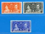 miniature REF109 -- MALAYSIE > n° 220-222 * * > Couronnement George VI -- Neuf  * * Dos Visible - MNH * *