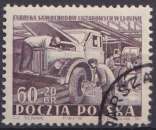 Pologne 1953 Y&T 700 oblitéré trace de charnière - Industrie automobile 