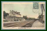 CPA Savigny sur Orge (91) La Gare, Train, colorisée, voy Blanc