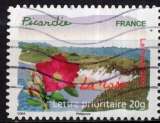 miniature FRANCE  AUTOADHESIF 2009 FLEUR LA ROSE DE PICARDIE OBLITERE