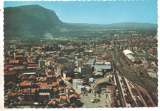 cpsm 74  Annemasse  la ville et le Mont Salève ( vue sur la gare et les voies )