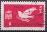 Pologne 1965 Y&T 1436 oblitéré trace de charnière - Anniversaire de la Paix 