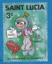 miniature Sainte Lucie 1980 10eme anniversaire du premier homme sur la lune. C5