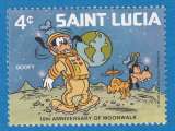 miniature Sainte Lucie 1980 10eme anniversaire du premier homme sur la lune. C5