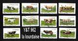 miniature France 2014 Y&T 953 à 964 sauf  962 (o) auto -adhésifs du carnet les vaches de nos régions