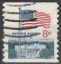 miniature Timbre oblitéré n° 923a(Yvert) Etats-Unis 1971 - Drapeau et Maison Blanche