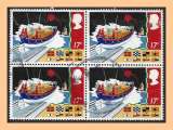 miniature Grande Bretagne GB Bloc de 4 Obl. N° 1182 Sauvetage en mer 1985 bateau